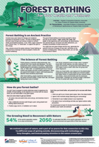 image of poster describing the benefits of forest bathing, created by washington dc freelance writer